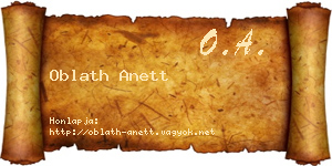 Oblath Anett névjegykártya