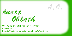 anett oblath business card